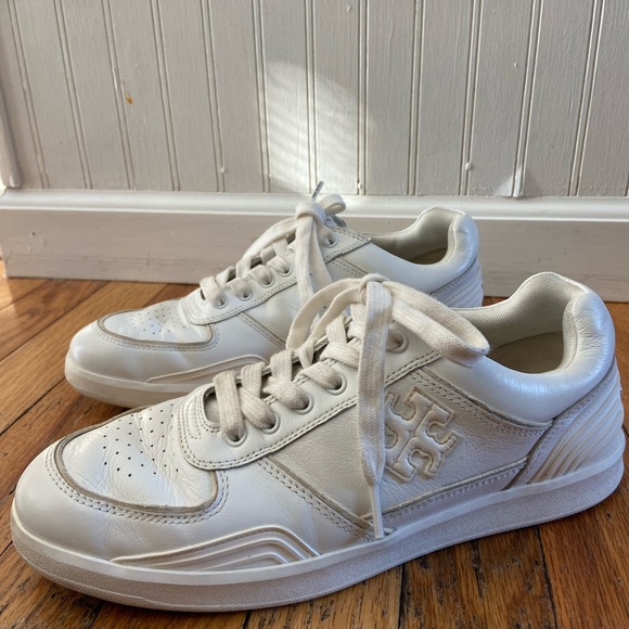 Tory Burch clover court low top white leather Sneakers 9 - Picture 4 of 10